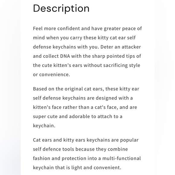 Cat Self Defense Key Chain - Pink - NEW IN PACKAGE!! - Picture 4 of 6